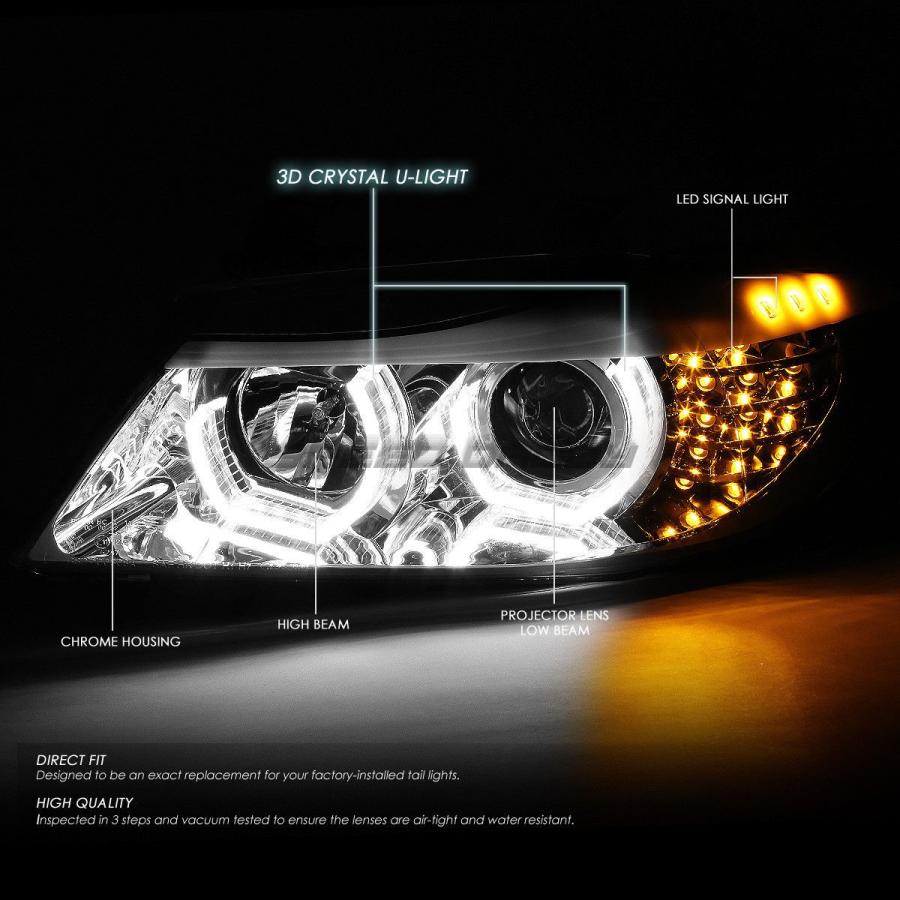 USフォグライト クロームハロープロジェクターヘッドライト+コーナー<wbr> </ wbr> 09 + 12 BMW E90用ER + 8 LEDの画像