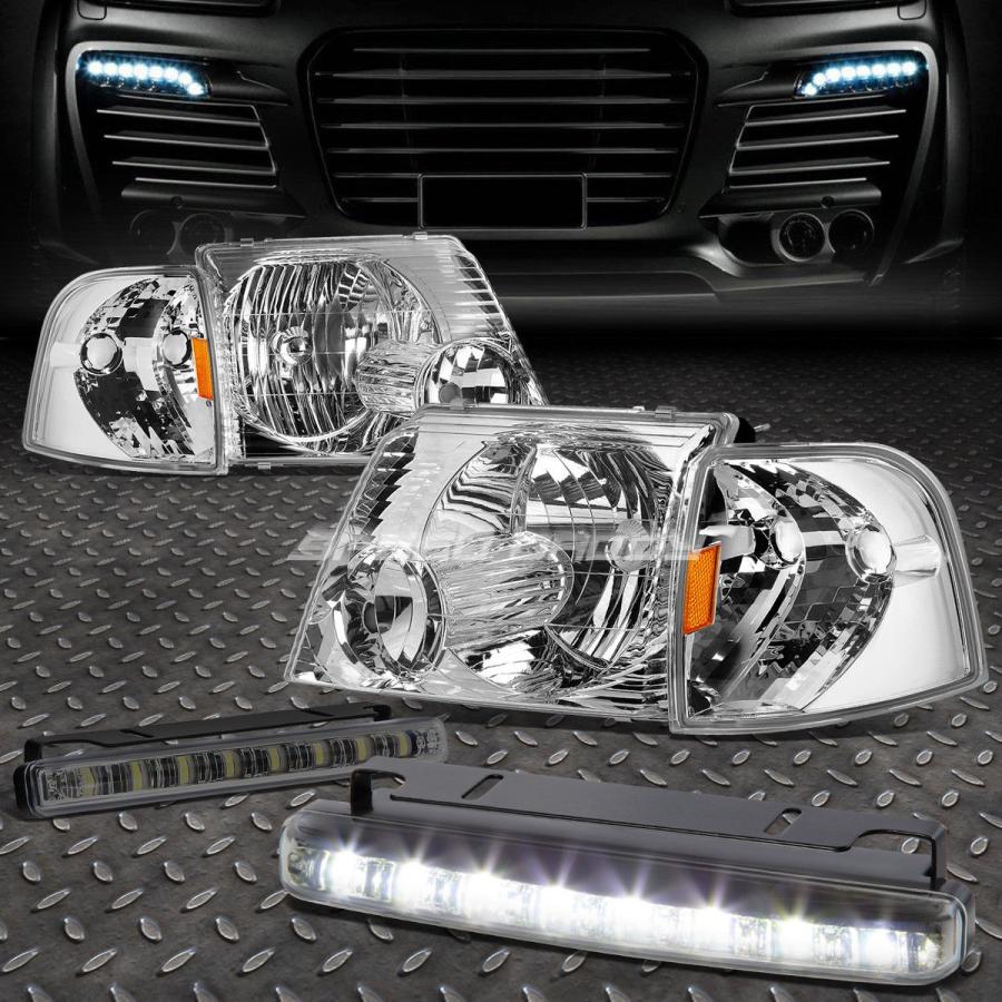 USフォグライト CHROME HOUSING HEADLIGHT + AMBE \u003cwbr\u003e \u003c/ wbr\u003e Rコーナー+ 02-05探知機用LED