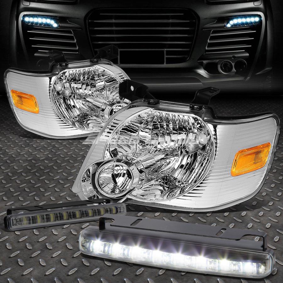 USフォグライト CHROME HEADLIGHT + AMBE \u003cwbr\u003e \u003c/ wbr\u003e 06-10 FORD EXPLORER用Rコーナー+ 8
