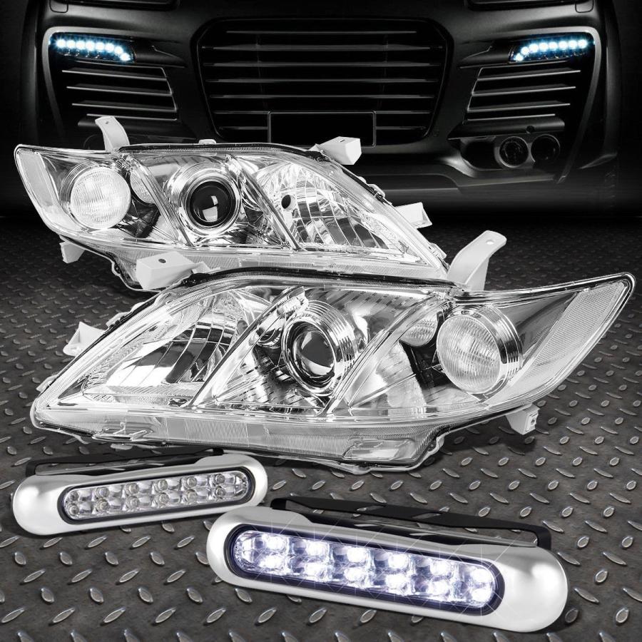 USフォグライト CHROME HEADLIGHT + CLEA \u003cwbr\u003e \u003c/ wbr\u003e Rコーナー+ 07-09トヨタキャムXV40用LEDグリ