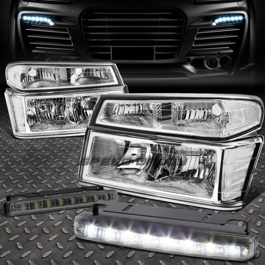 USフォグライト CHROME HEADLIGHT + CLEA \u003cwbr\u003e \u003c/ wbr\u003e Rコーナー+ 8 LED SMOKE FOGライト04-