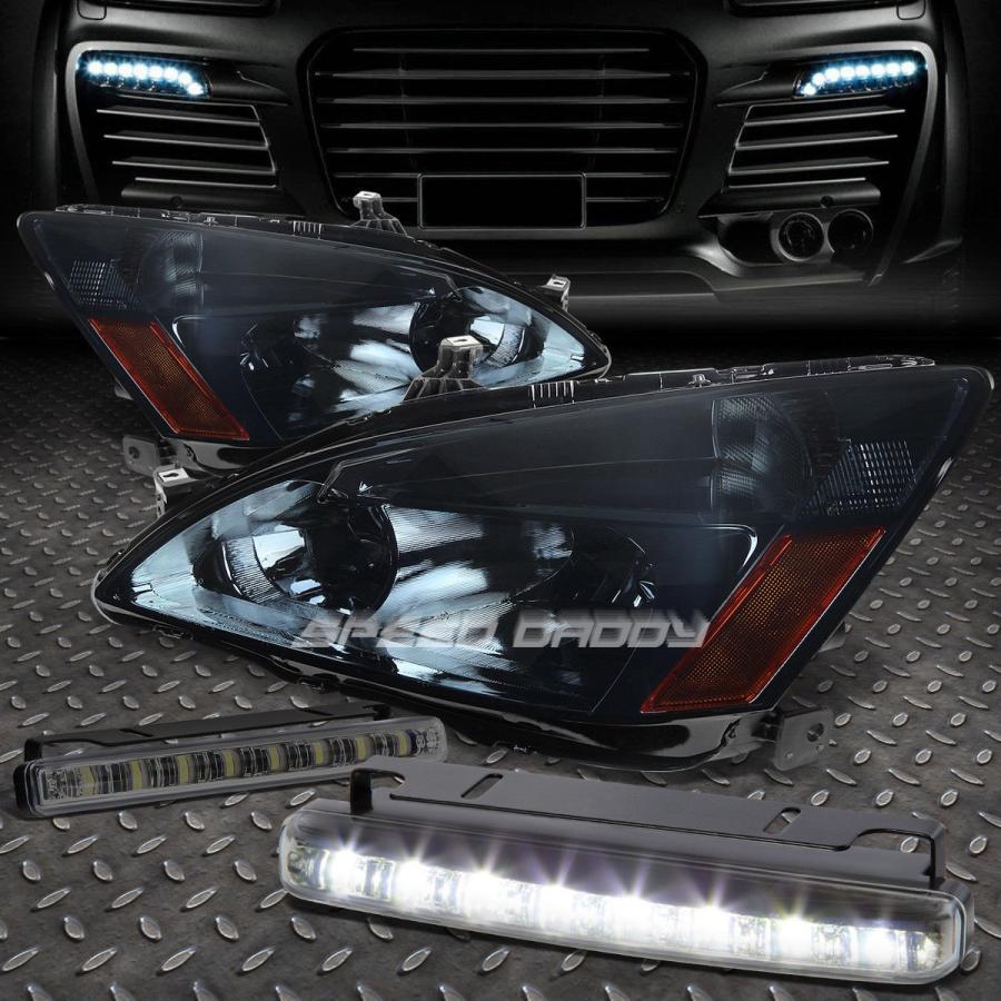 USフォグライト SMOKED HOUSING HEADLIGHTアンバーコーナー+ 03-07アコーディオン用LED SMOKE FOGライト SM