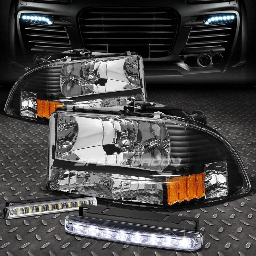 USフォグライト BLACK HOUSING HEADLIGHT + AMBE \u003cwbr\u003e \u003c/ wbr\u003e Rコーナー+ 97-04 DAKOTA用8