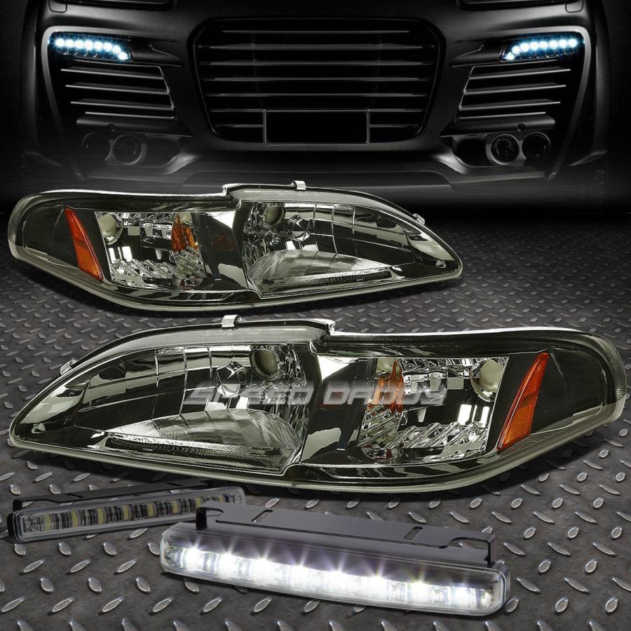 USフォグライト SMOKED HOUSING HEADLIGHT + CORN \u003c/ wbr\u003e 94-98 MUSTANG GT / SVT用ER