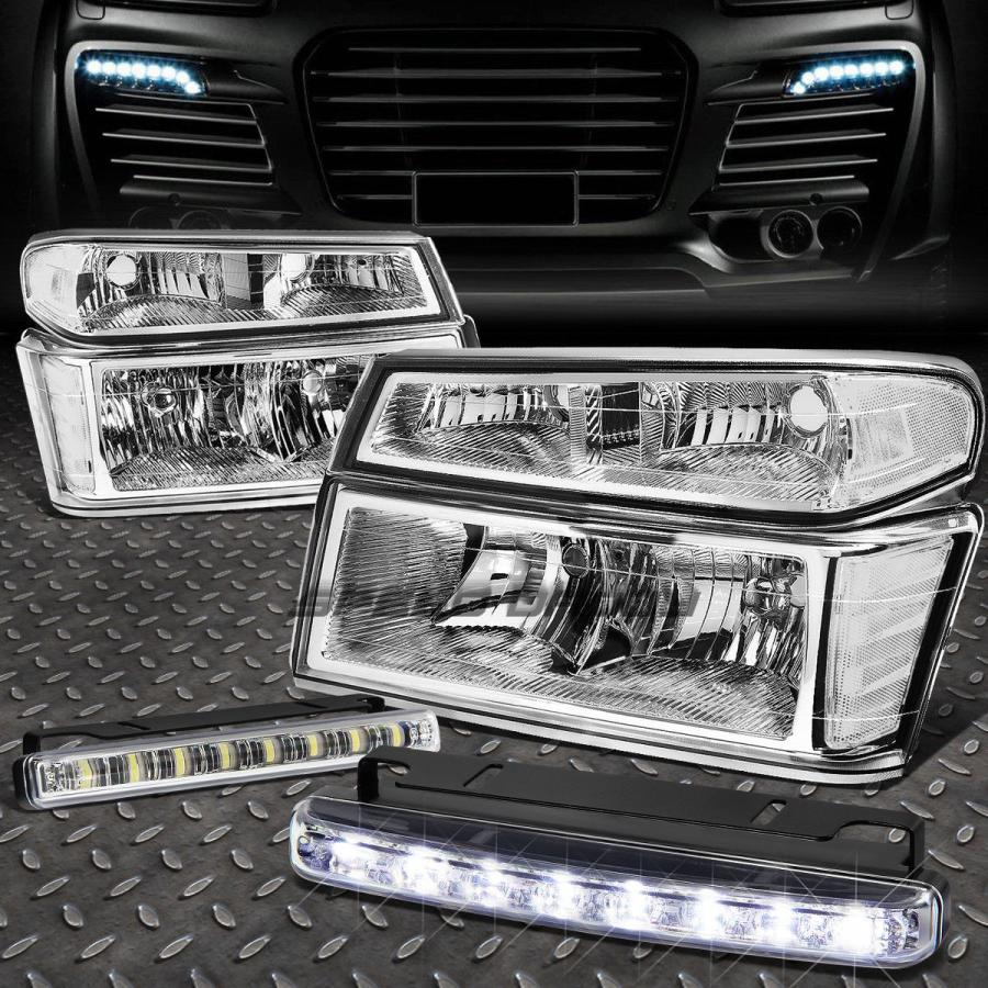 USフォグライト CHROME HEADLIGHT + CLEA \u003cwbr\u003e \u003c/ wbr\u003e Rコーナー+ 04-12コロラド/キャニオの8 LEDグ