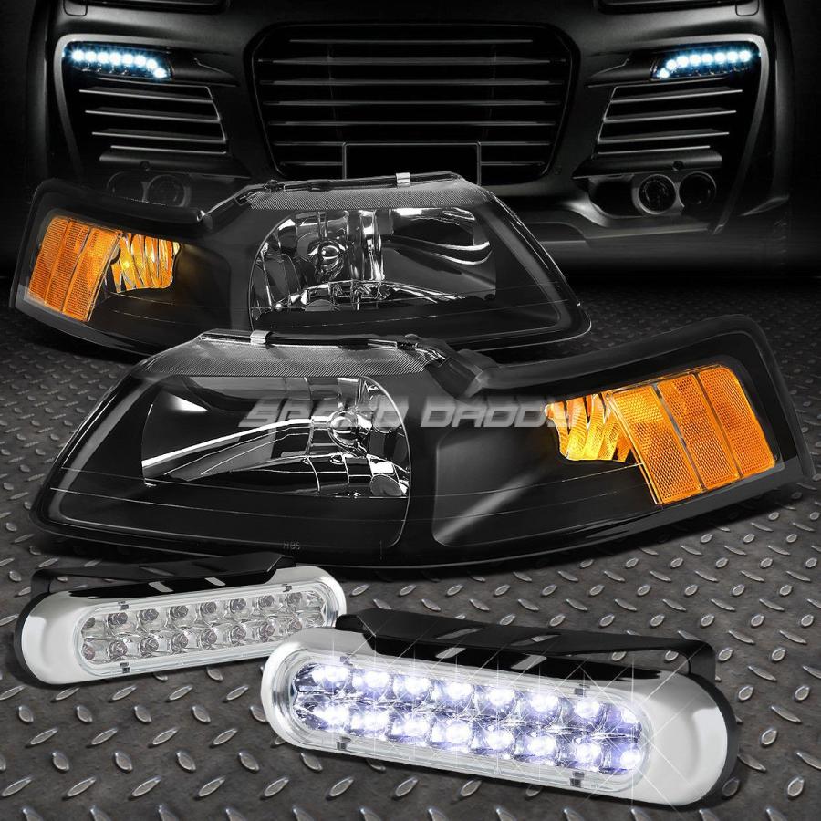 USフォグライト ブラックハウスヘッドライトアンバーコーナー+ LEDジャケット BLACK HOUSING HEADLIGHT AMBER CORN