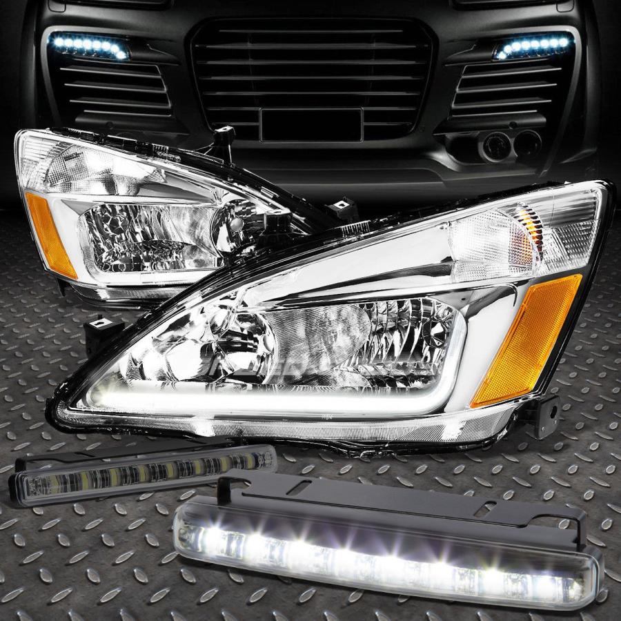 USフォグライト CHROME HEADLIGHT + AMBE \u003cwbr\u003e \u003c/ wbr\u003e Rコーナー+ DRL + 03-07アコーディオンUC1