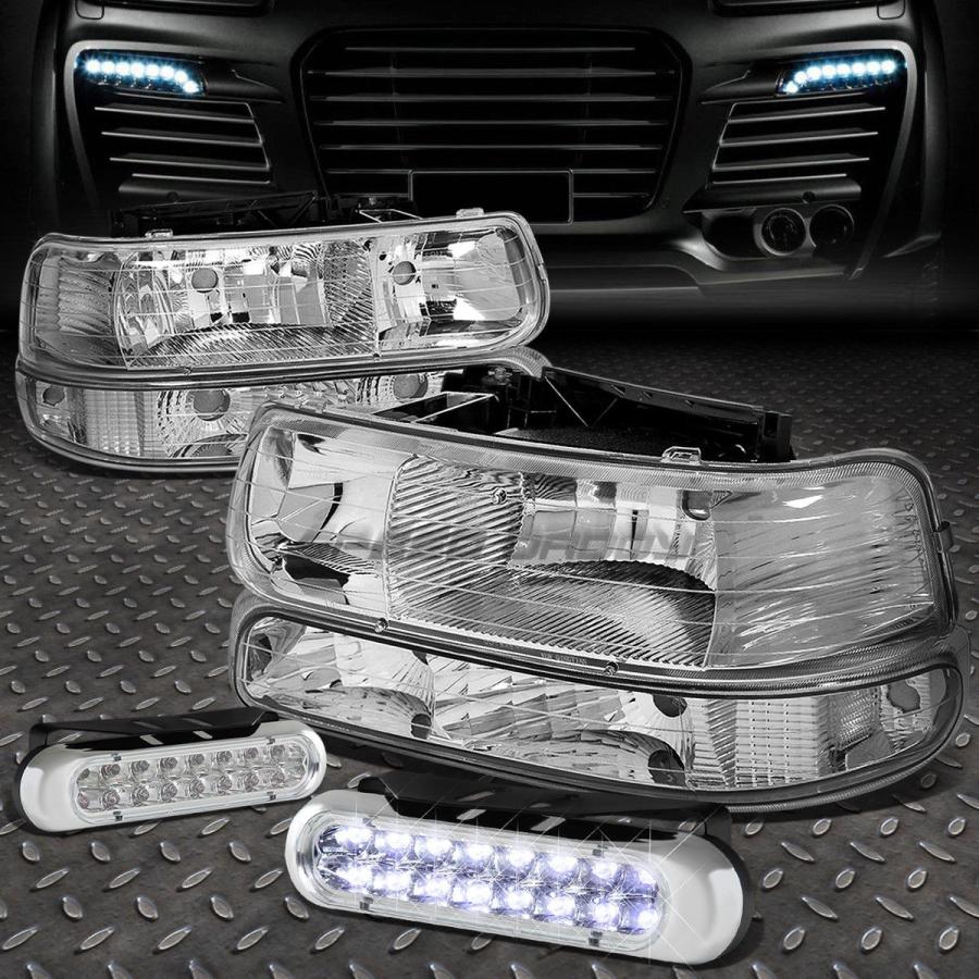 USフォグライト CHROME HOUSING HEADLIGHT CLEAR CORNER + 99-02 SILVERADO用16グリルフォグライ