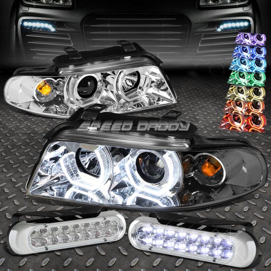 USフォグライト CHROME 3D RGBカラーハローヘッドライト+ 96 "A4 QUATTRO用6"白色LED FOGライト CHROME 3D