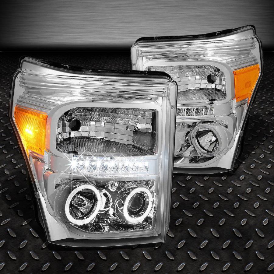 USフォグライト CHROME HOUSING LEDハローヘッドライト+ 11-16スーパーライト用12 LEDグリルフォグライト CHROME H_1