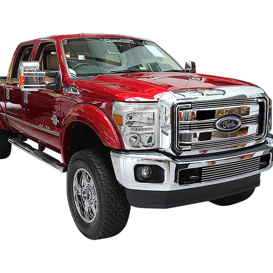 USフォグライト CHROME HOUSING LEDハローヘッドライト+ 11-16スーパーライト用12 LEDグリルフォグライト CHROME H_2