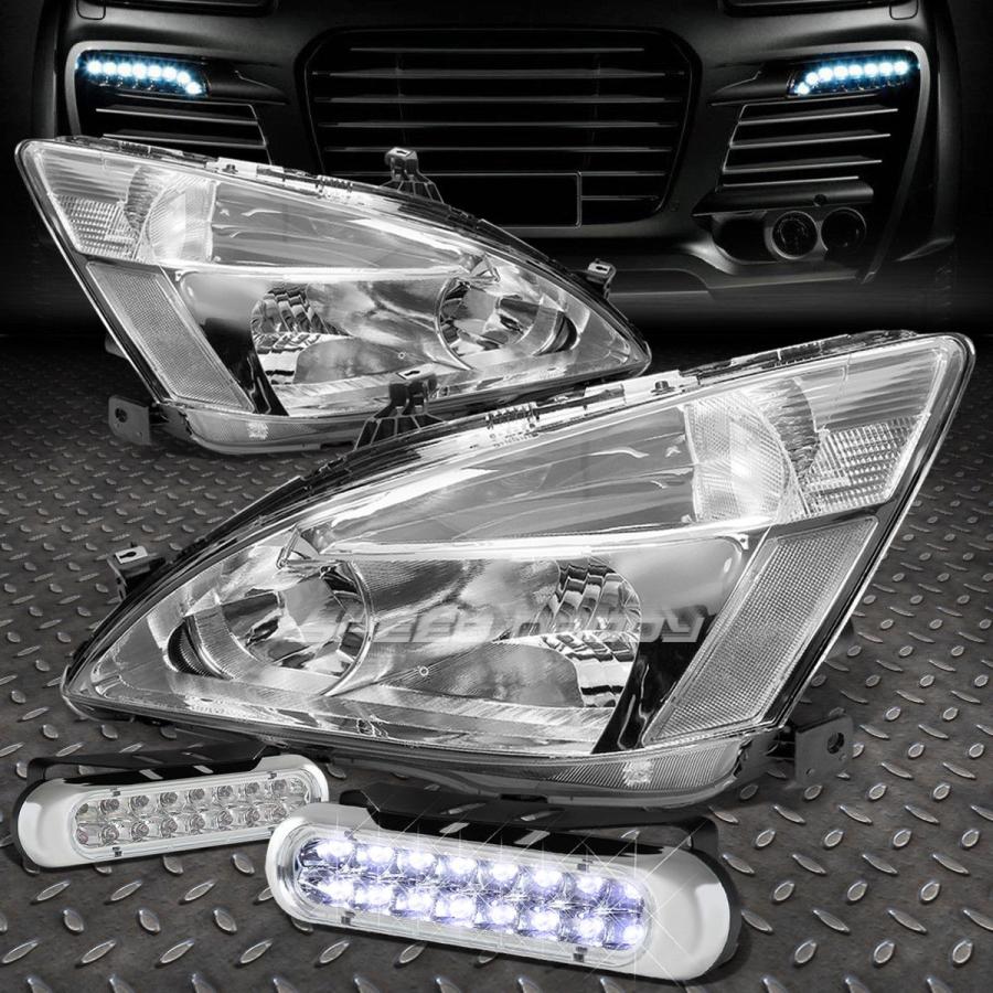 USフォグライト CHROME HOUSING HEADLIGHT + CLEA \u003cwbr\u003e \u003c/ wbr\u003e R隅っこ+ 03グリッドFOGともし火0 自動車-ライト、レンズ-その他ライト