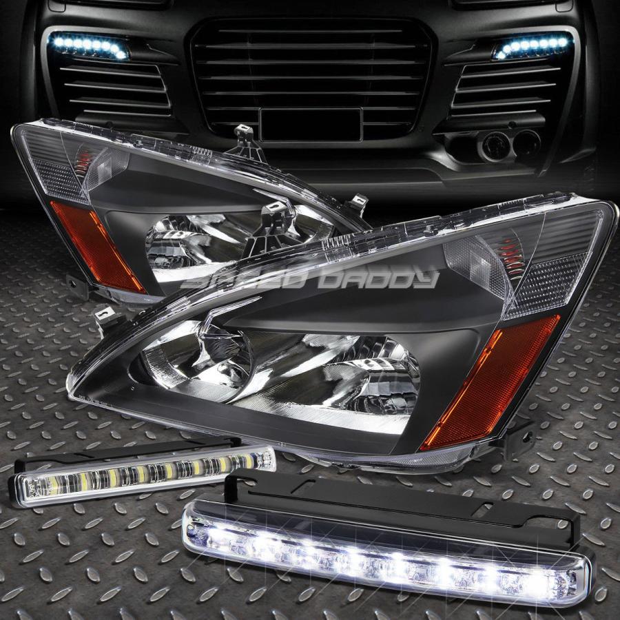 USフォグライト BLACK HOUSING HEADLIGHT + AMBE \u003cwbr\u003e \u003c/ wbr\u003e Rコーナー+ 03-07 ACCORD U