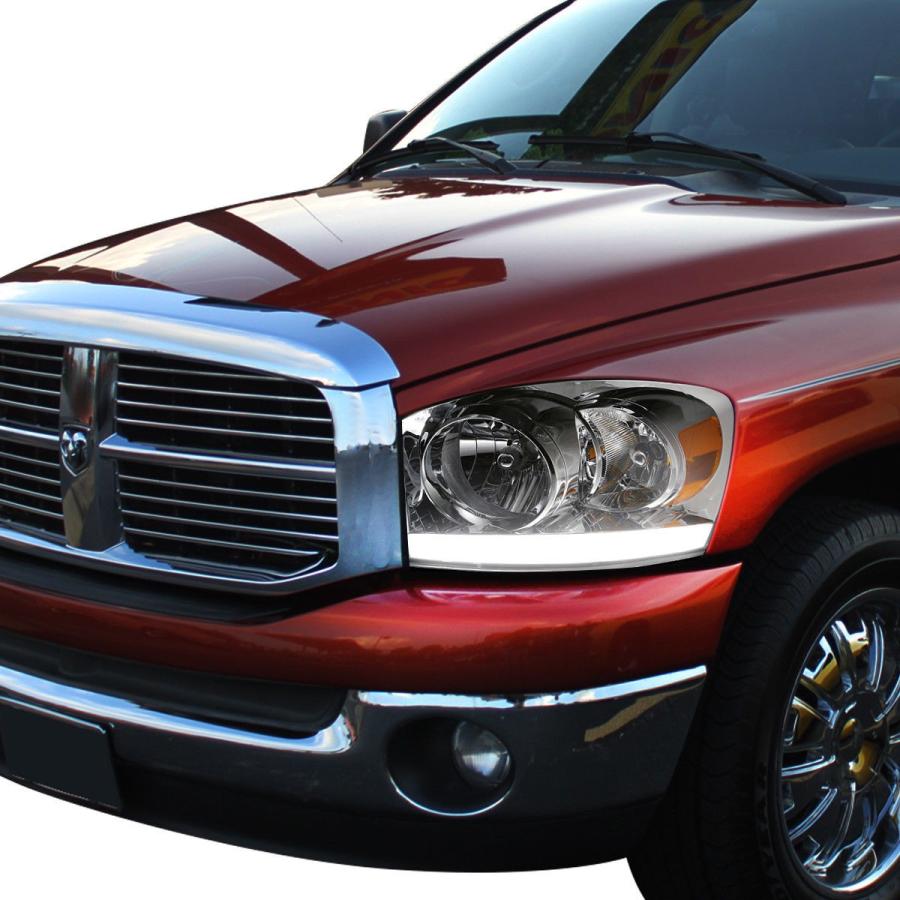 USフォグライト CHROME HEADLIGHT + AMBE <wbr> </ wbr> Rコーナー+ DRL + 06-08ドッジRAM用のLEの画像