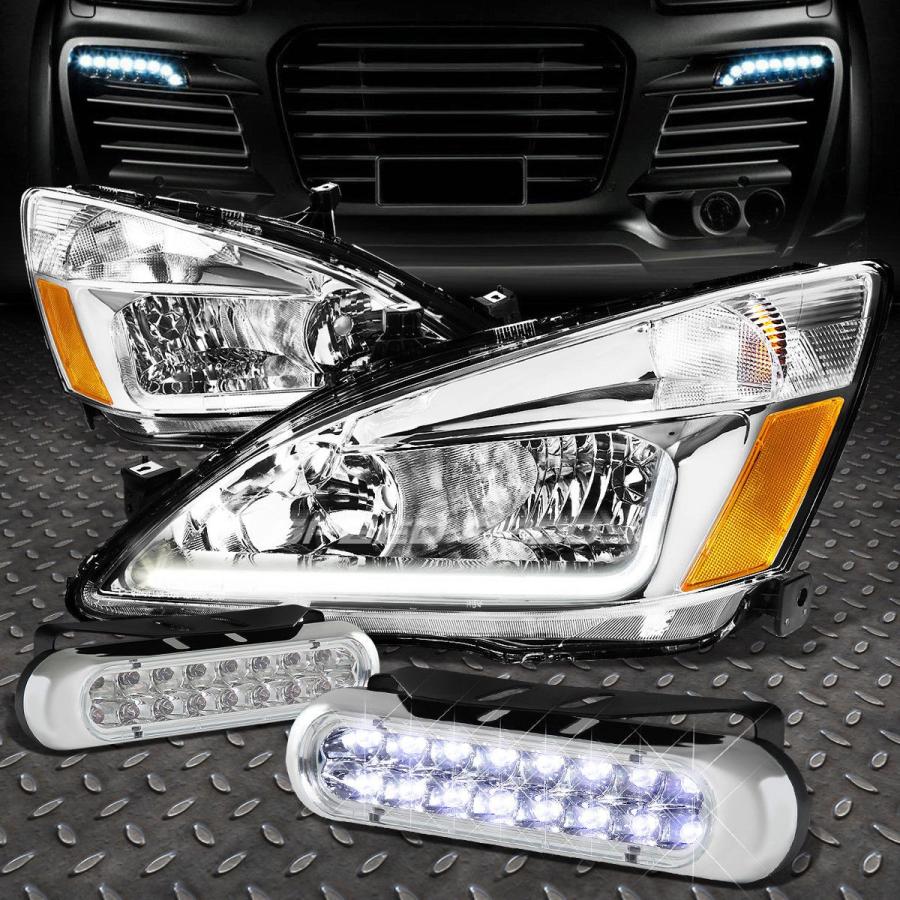USフォグライト CHROME HEADLIGHT + AMBE \u003cwbr\u003e \u003c/ wbr\u003e Rコーナー+ DRL + 03-07アコーディオンUC1