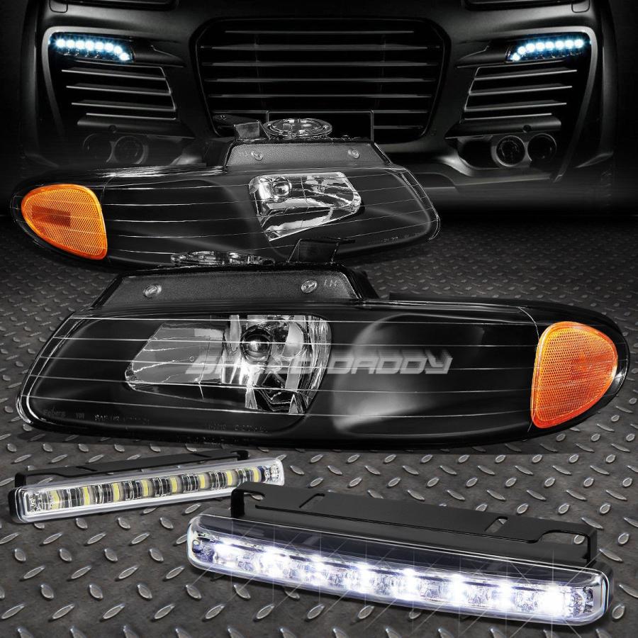 USフォグライト BLACK HOUSING HEADLIGHT + AMBE \u003cwbr\u003e \u003c/ wbr\u003e Rコーナー+ 96-99カラフル用8 LE