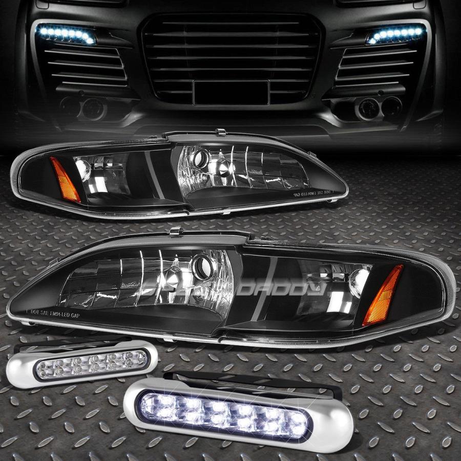 USフォグライト BLACK HOUSING HEADLIGHT + CORN \u003c/ wbr\u003e 94-98 MUSTANG GT / SVT用ER +