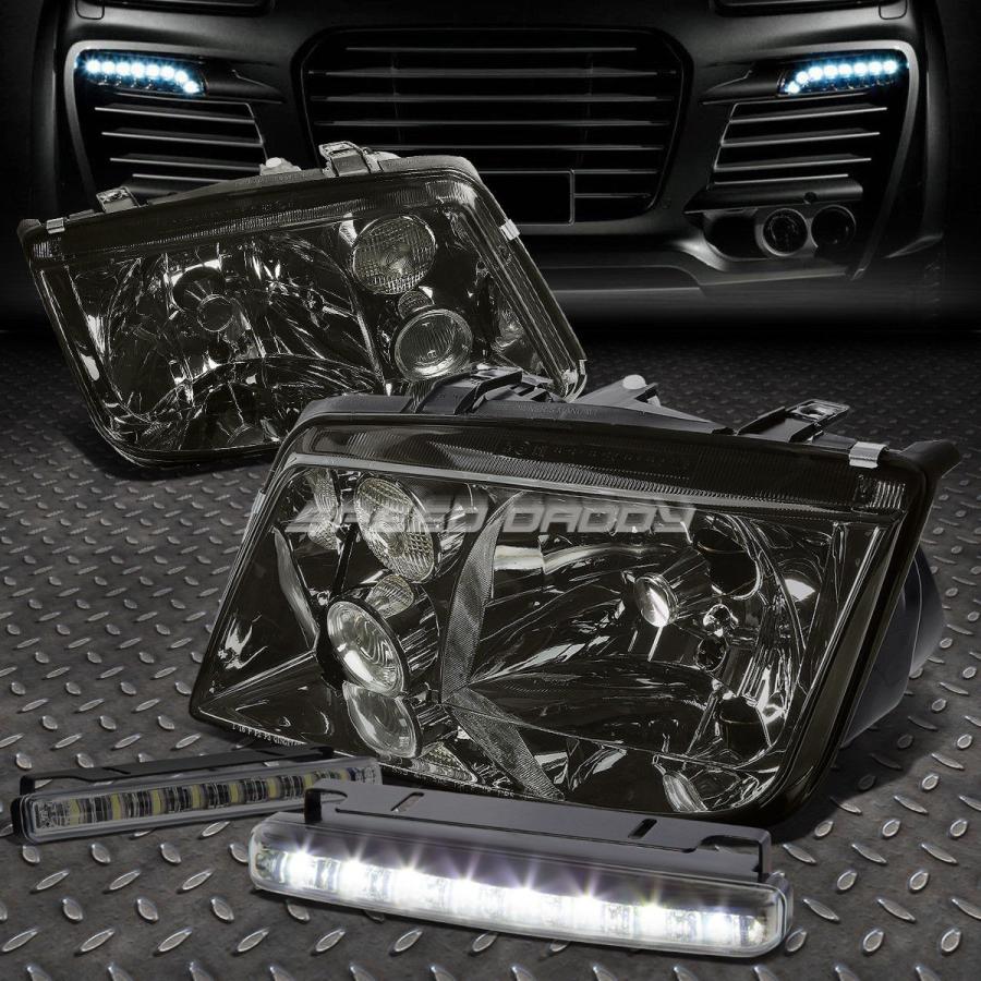 USフォグライト SMOKED HOUSING HEADLIGHT LAMP + 9-05 VW JETTA / BORAのための8つのLED SMO