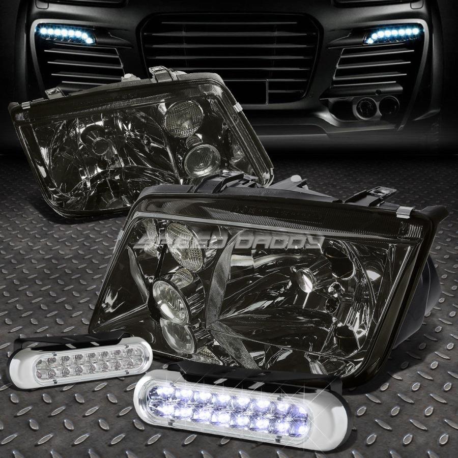 USフォグライト SMOKED HOUSING HEADLIGHT LAMP + JETTA / BORA 99-05 VW用LEDグリルフォグライト