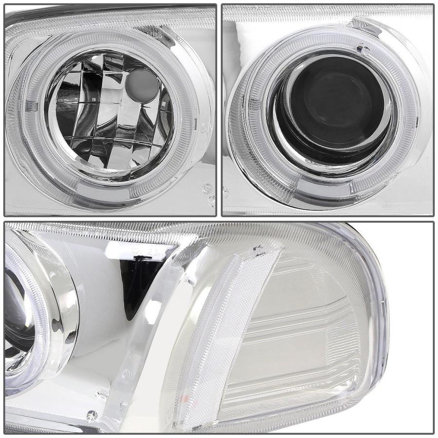 USフォグライト CHROME CLEAR PROJECTOR HEADLIGHT + 00-07 SIERRA / YUKON用LEDグリルフォグラの画像