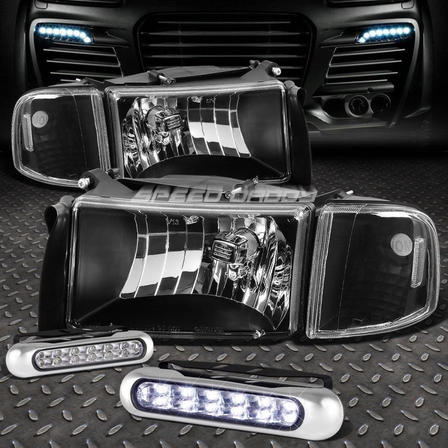 USフォグライト BLACK HOUSING HEADLIGHT + CLEA \u003cwbr\u003e \u003c/ wbr\u003e Rともし火+ 94-02 ランダムアクセス記憶装置貨物自動車用L ライト、レンズ-車、バイク、自転車
