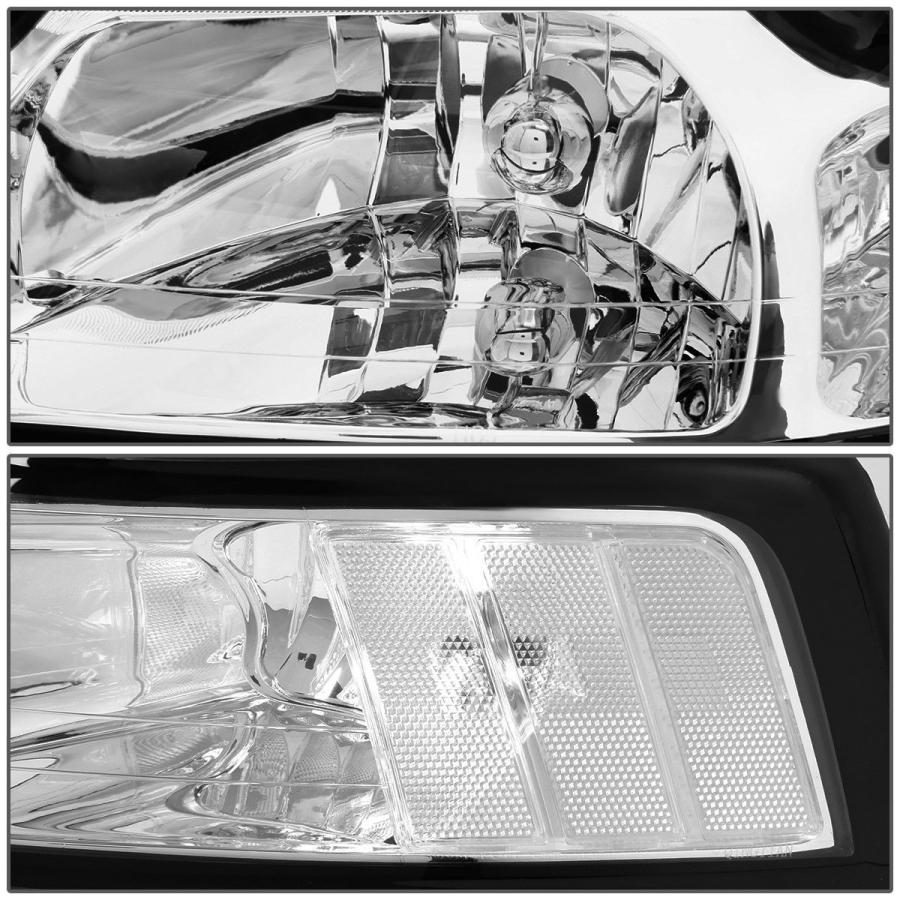 USフォグライト CHROME HEADLIGHT + CLEA \u003cwbr\u003e \u003c/ wbr\u003e Rコーナー+ 99-04フォードミューズング用LED S_2