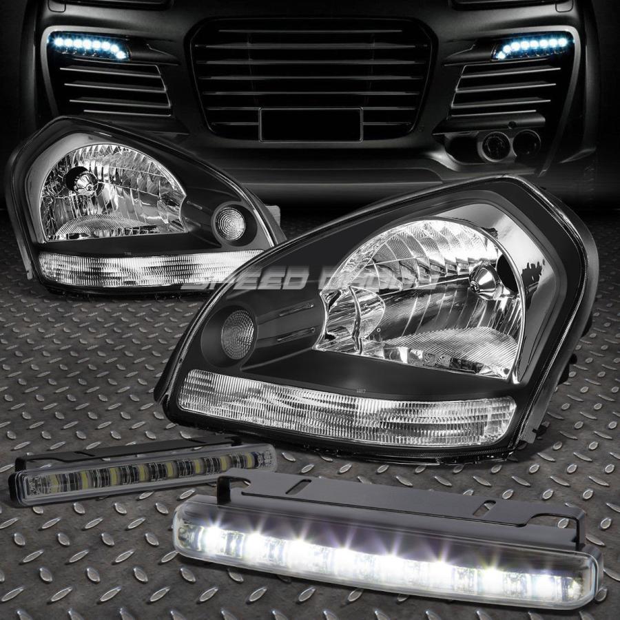 USフォグライト BLACK HOUSING HEADLIGHT + CLEA <wbr> </ wbr> Rコーナー+ 05-09タクソン用LED