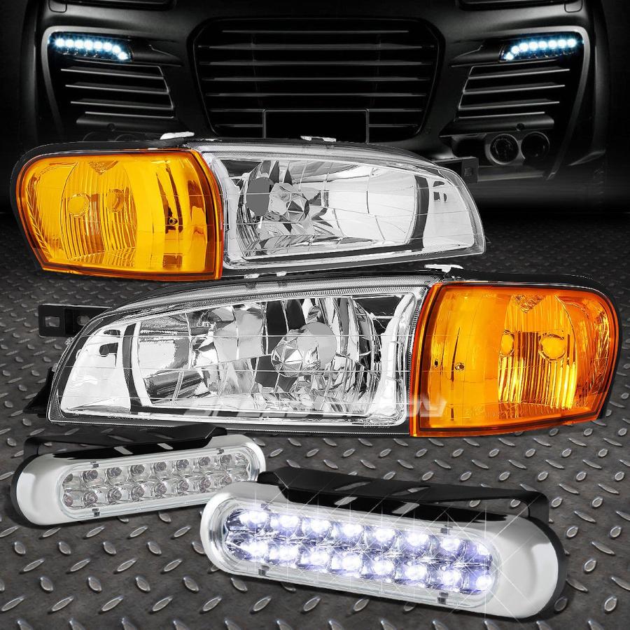 USフォグライト CHROME HEADLIGHT + AMBE \u003cwbr\u003e \u003c/ wbr\u003e Rコーナー+ 97-01 IMPREZA GM / GC