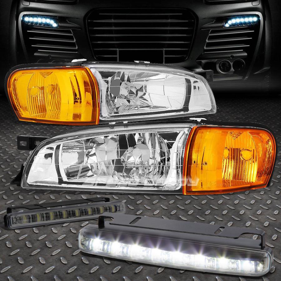 USフォグライト CHROME HEADLIGHT + AMBE \u003cwbr\u003e \u003c/ wbr\u003e Rコーナー+ 97-01インプレッサGM / GC用LE