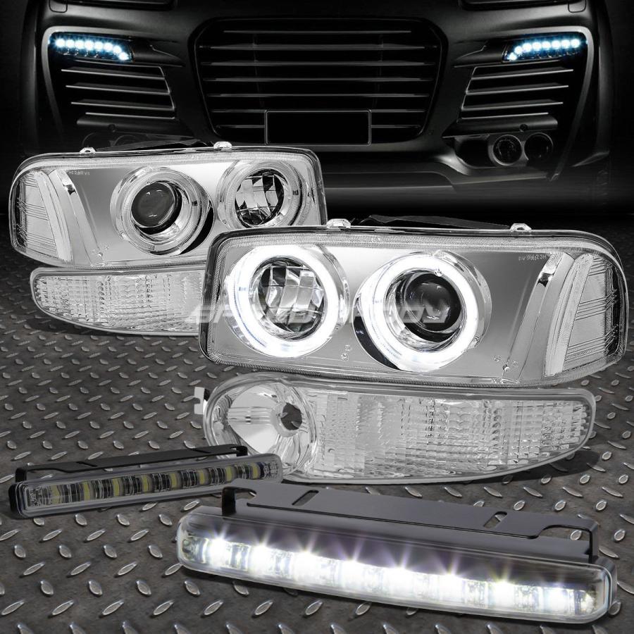 USフォグライト CHROME CLEAR PROJECTOR HEADLIGHT + 00  -  SIERRA / YUKONのための8 LED