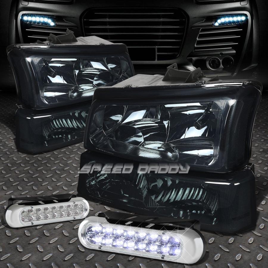 USフォグライト SMOKED HOUSING HEADLIGHT CLEAR CORNER + 03-06 SILVERADO用16グリルフォグライ