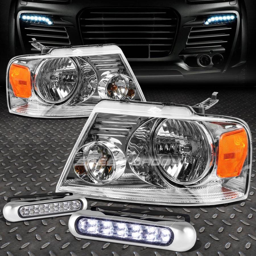 USフォグライト CHROME HOUSING HEADLIGHTアンバーコーナー+ 06-08 MARK LTのための12個のLEDグリルフォグライ
