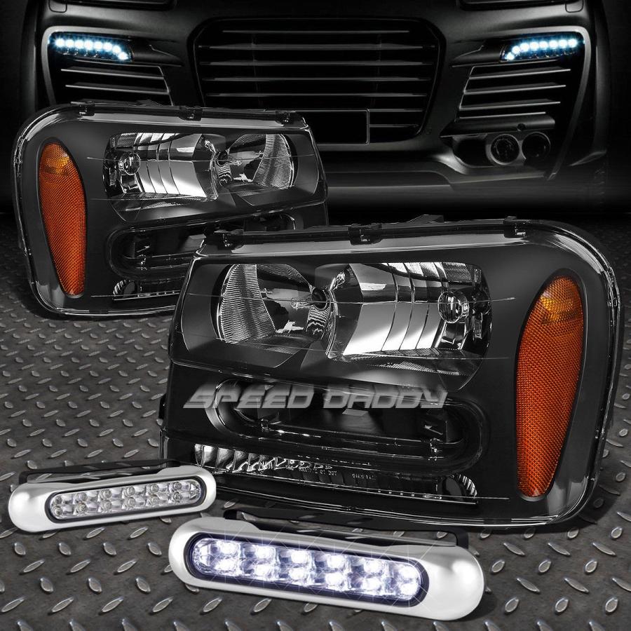 USフォグライト BLACK HOUSING HEADLIGHT + AMBE \u003cwbr\u003e \u003c/ wbr\u003e R隅っこ+ 02-09ブレイザー用LED 車、バイク、自転車-その他ライト-自動車