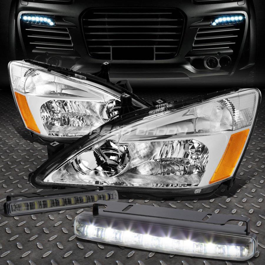 USフォグライト CHROME HOUSING HEADLIGHT琥珀色隅っこ+ 03-07手風琴用LED SMOKE FOGともし火 CH 車、バイク、自転車-ライト、レンズ-自動車