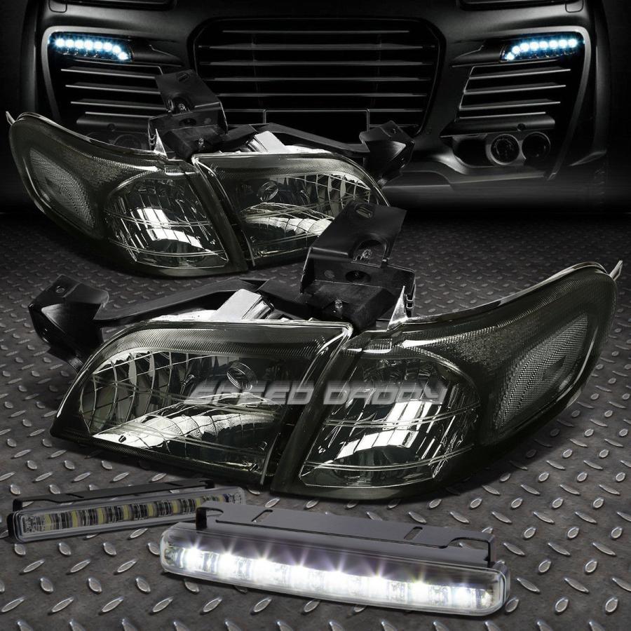 USフォグライト SMOKED HOUSING HEADLIGHT + CLEA \u003cwbr\u003e \u003c/ wbr\u003e Rコーナー+ 97-05ベンチレバー用L