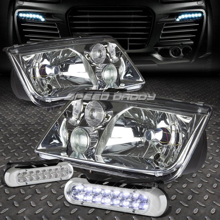 USフォグライト CHROME HOUSING HEADLIGHT LAMP + JETTA / BORA 99-05 VW用16グリルフォグライト