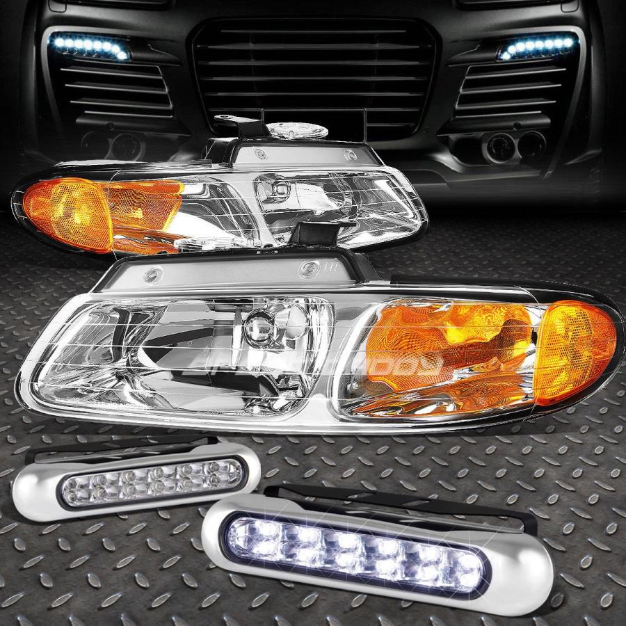 USフォグライト CHROME HOUSING HEADLIGHT + AMBE <wbr> </ wbr> Rコーナー+ 96-99カラフル用LED