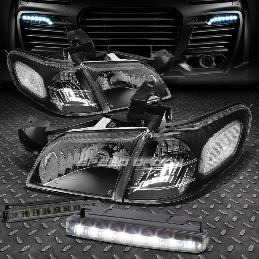 USフォグライト BLACK HOUSING HEADLIGHT + CLEA \u003cwbr\u003e \u003c/ wbr\u003e Rコーナー+ 97-05ベンチャー用LED