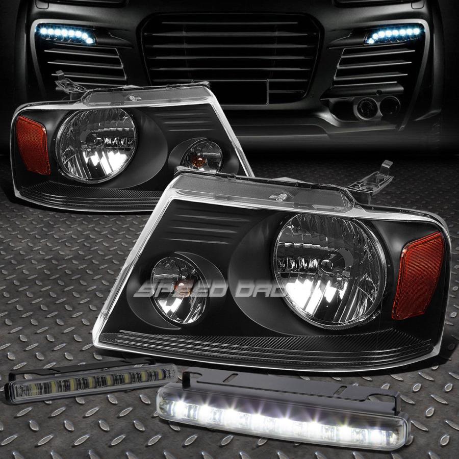USフォグライト BLACK HOUSING HEADLIGHT + AMBE \u003cwbr\u003e \u003c/ wbr\u003e Rコーナー+ 04-08フォードF150用