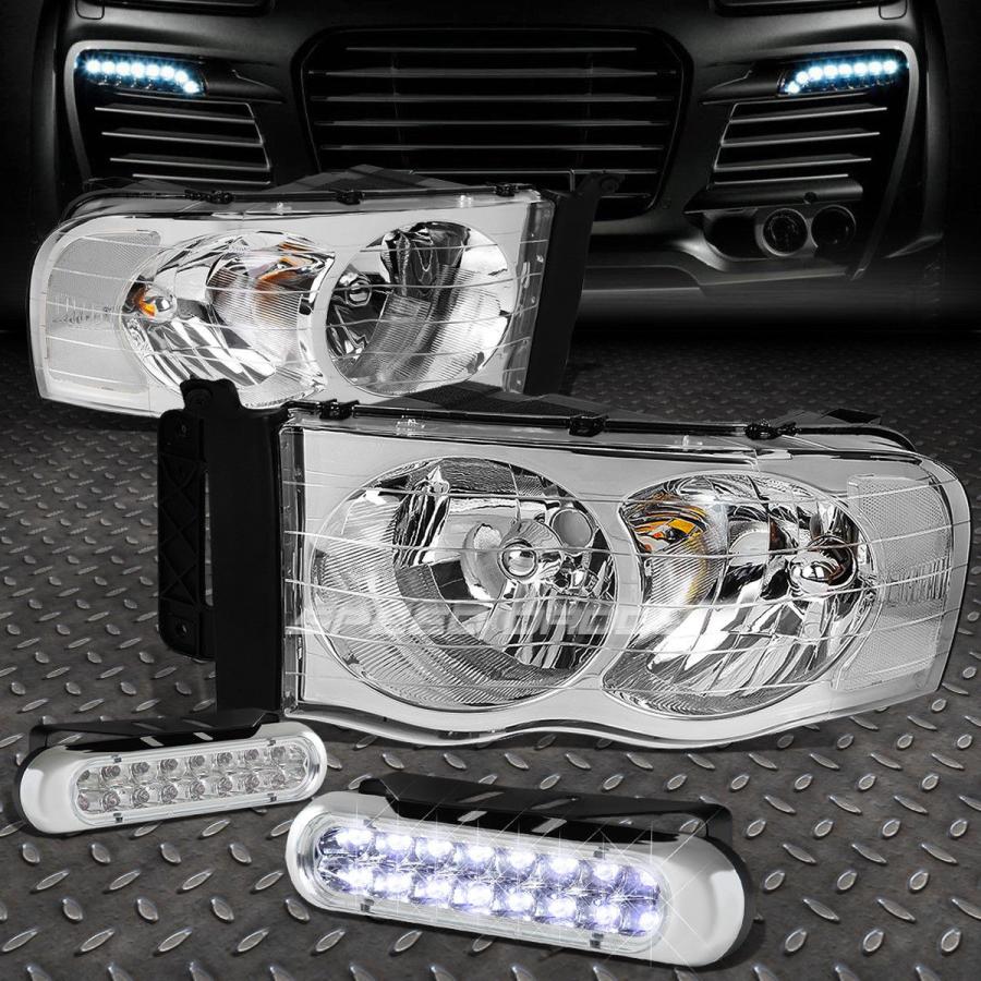 USフォグライト CHROME HOUSING HEADLIGHT + CLEA <wbr> </ wbr> Rコーナー+ 02-05ダッジRAMのた