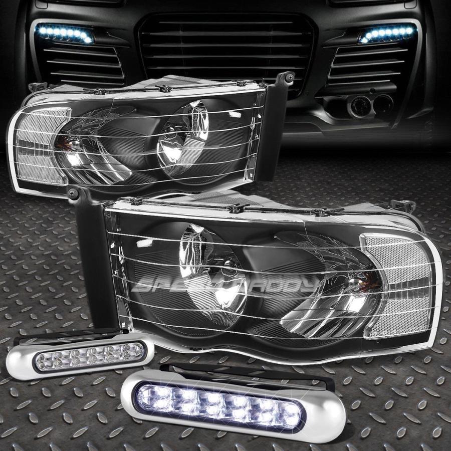 USフォグライト BLACK HOUSING HEADLIGHT + CLEA <wbr> </ wbr> Rコーナー+ 02-05ドッジ・ラム用LE