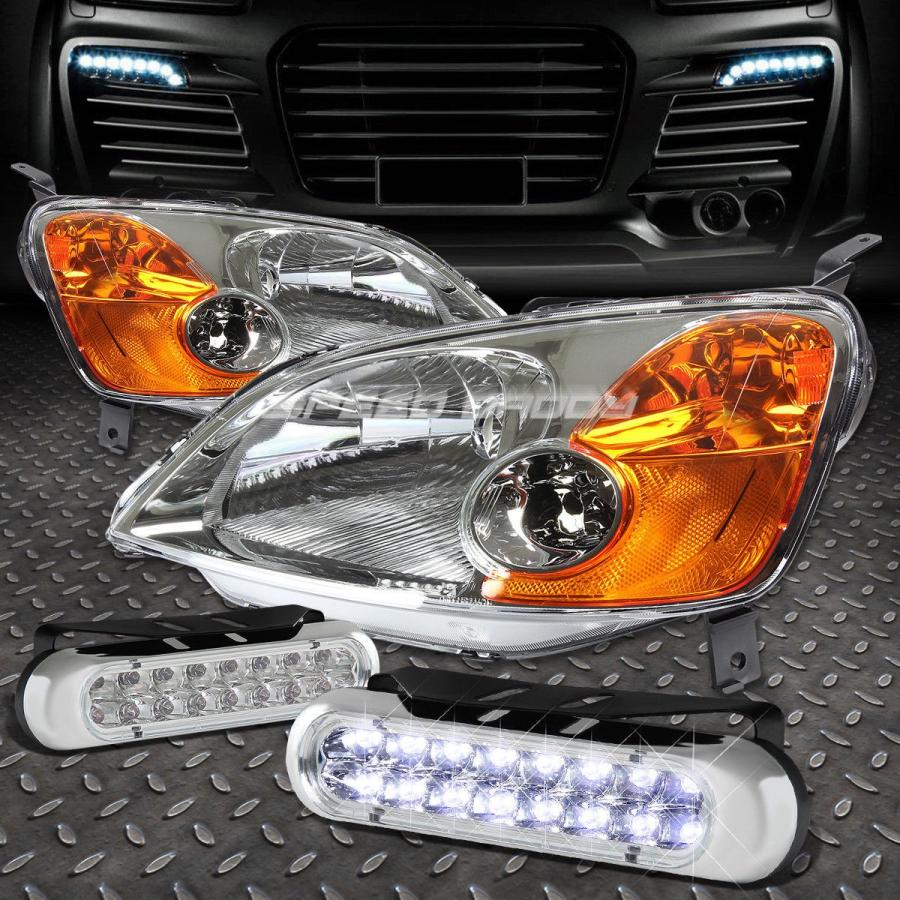 USフォグライト CHROME HOUSING HEADLIGHT琥珀色隅っこ+ 01-03 CIVIC EM用16 LEDグリルフォグライト C