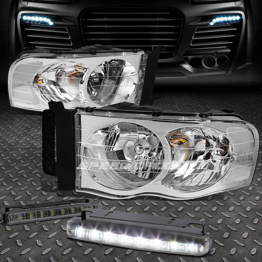 USフォグライト CHROME HOUSING HEADLIGHT + CLEA <wbr> </ wbr> Rコーナー+ 02-05ダッジRAM用L