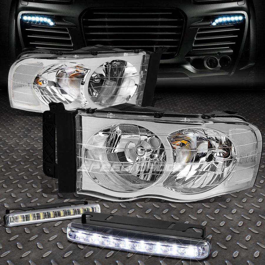 USフォグライト CHROME HOUSING HEADLIGHT + CLEA <wbr> </ wbr> Rコーナー+ 02-05ドッジRAMのた