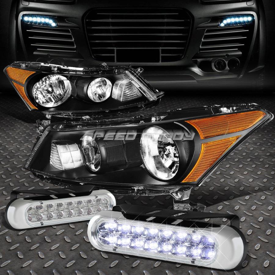 USフォグライト BLACK HOUSING HEADLIGHT + AMBE \u003cwbr\u003e \u003c/ wbr\u003e Rコーナー+ 08-12アコードCPのため