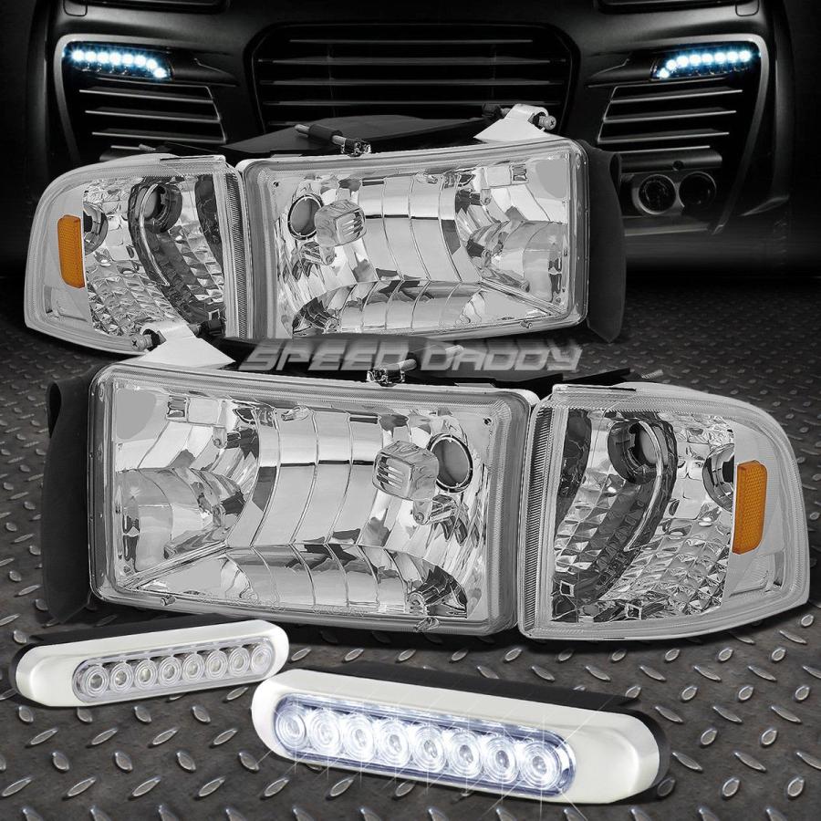 USフォグライト CHROME HOUSING HEADLIGHT + AMBE <wbr> </ wbr> Rライト+ 94-02 RAM TRUC