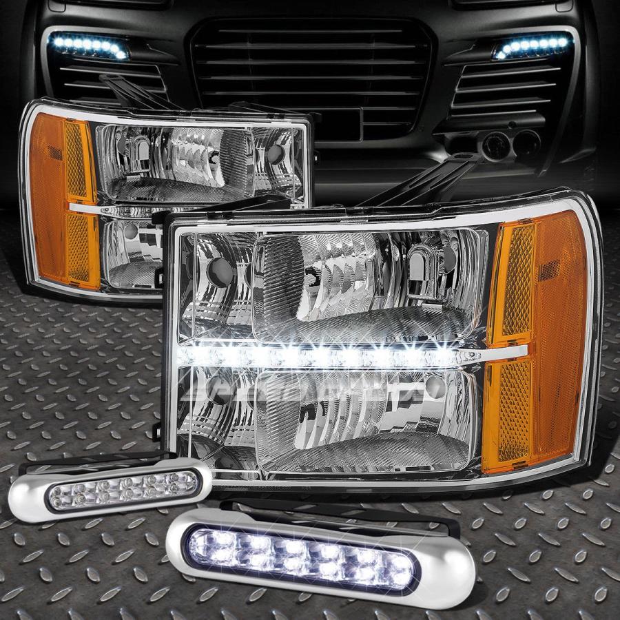 USフォグライト CHROME LENS LEDヘッドライト+アンバー<wbr> </ wbr> Rコーナー+ 07-14 GMT900用12グリルフ