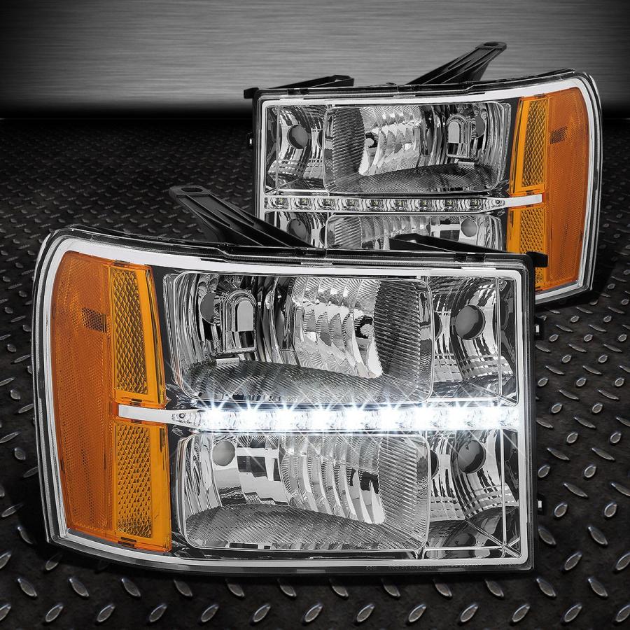USフォグライト CHROME LENS LEDヘッドライト+アンバー<wbr> </ wbr> Rコーナー+ 07-14 GMT900用8 LEDグの画像