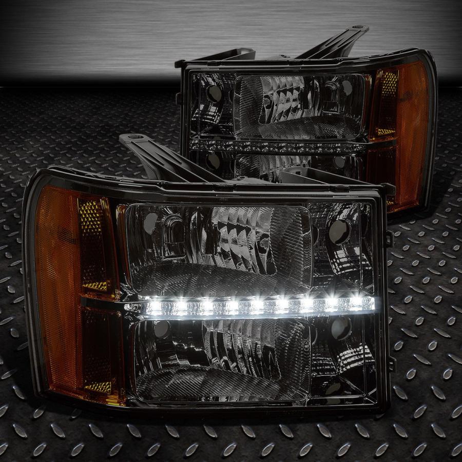 USフォグライト SMOKED LENS LEDヘッドライト+アンバー<wbr> </ wbr> Rコーナー+ 07-14 GMT900用8 LEDグの画像