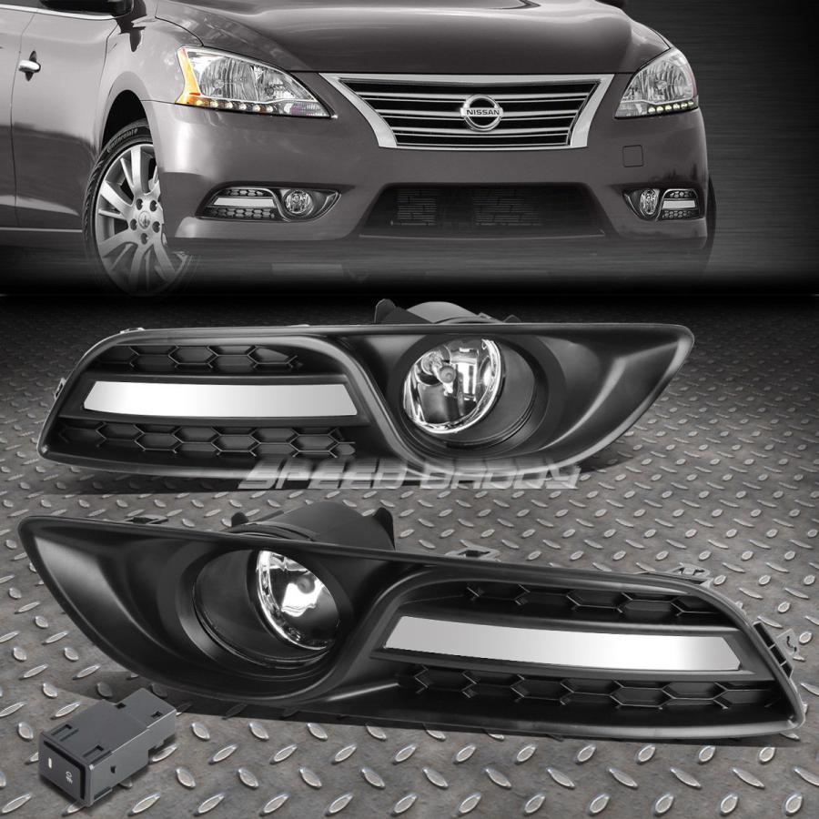 USフォグライト FOR 13-16 NISSAN SENTRA 4DR CHROME LENS ORIEING PAIR FOGライトランプ+スイッ